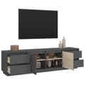 Miniatyrbillede 5 af 11: vidaXL tv-bord 176x37x47,5 cm massivt fyrretræ grå