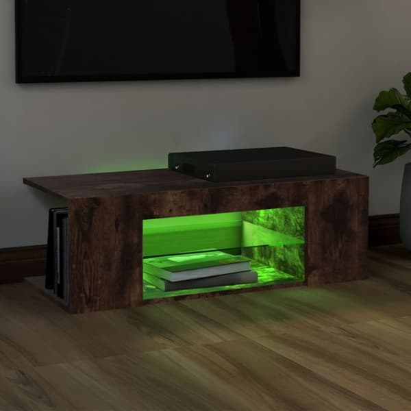 vidaXL TV-taso LED-valoilla savutammi 90x39x30 cm