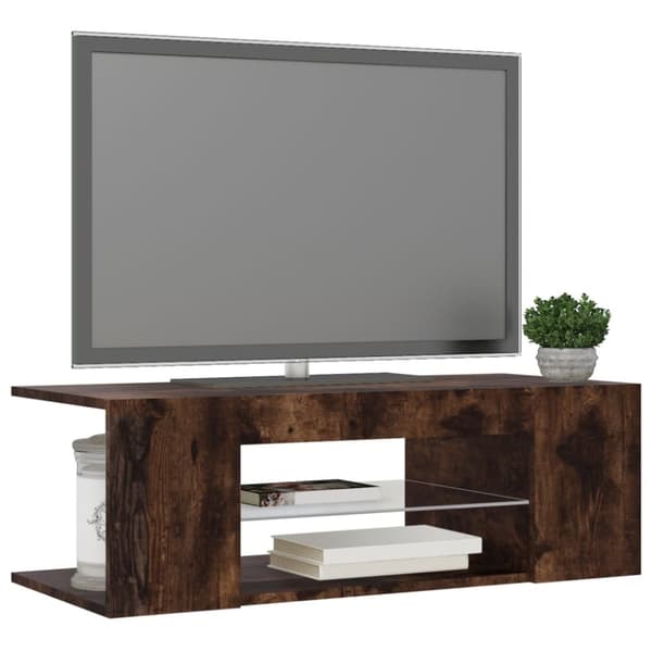 vidaXL TV-taso LED-valoilla savutammi 90x39x30 cm