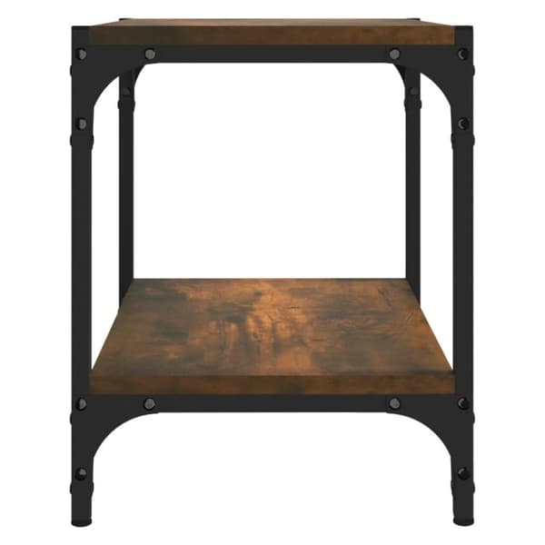 vidaXL tv-bord 40x33x41 cm konstrueret træ og stål røget egetræsfarve