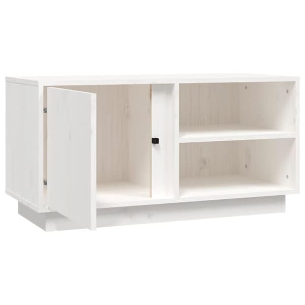 vidaXL tv-bord 80x35x40,5 cm massivt fyrretræ hvid
