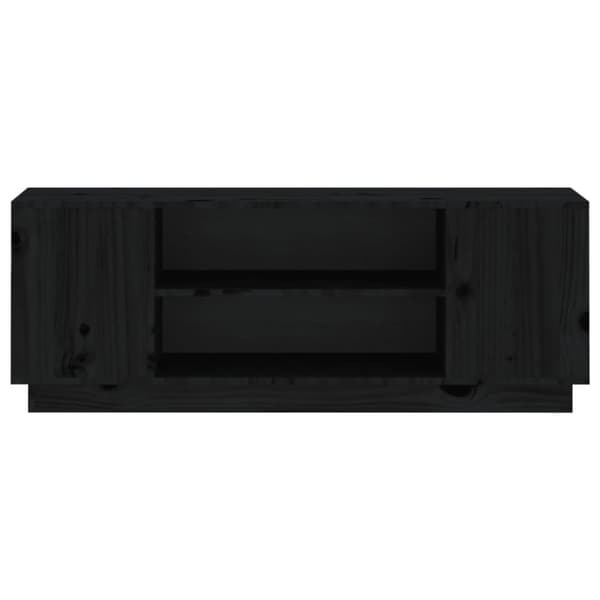 vidaXL tv-bord 110x35x40,5 cm massivt fyrretræ sort