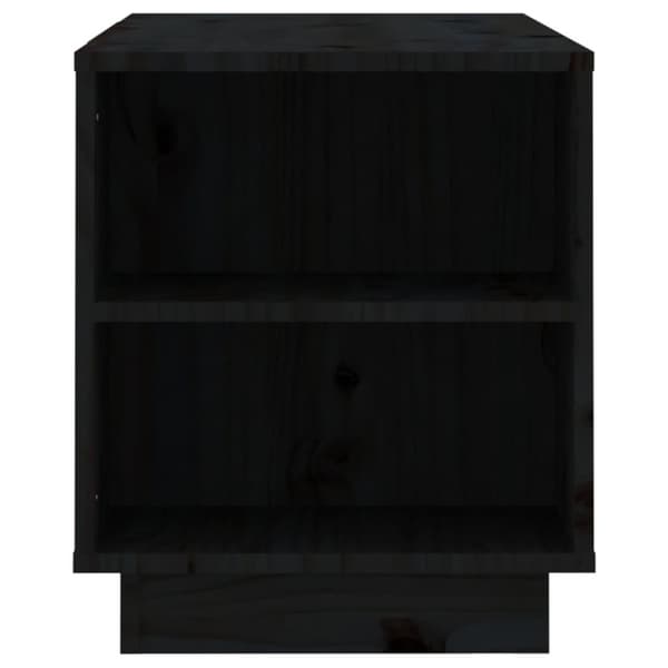 vidaXL tv-bord 110x35x40,5 cm massivt fyrretræ sort
