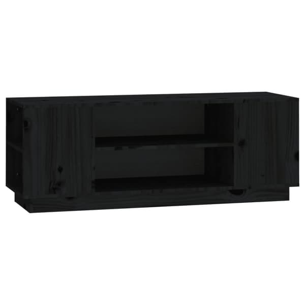 vidaXL tv-bord 110x35x40,5 cm massivt fyrretræ sort