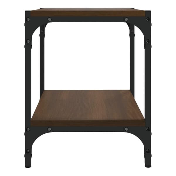 vidaXL TV-taso ruskea tammi 40x33x41 cm tekninen puu ja teräs