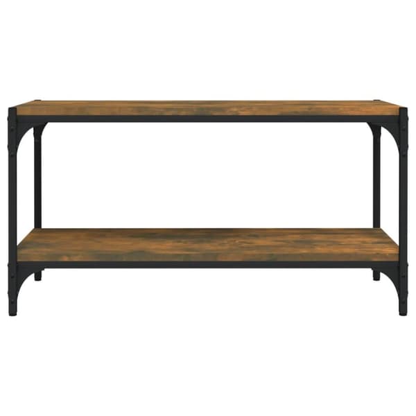 vidaXL tv-bord 80x33x41 cm konstrueret træ og stål røget egetræsfarve