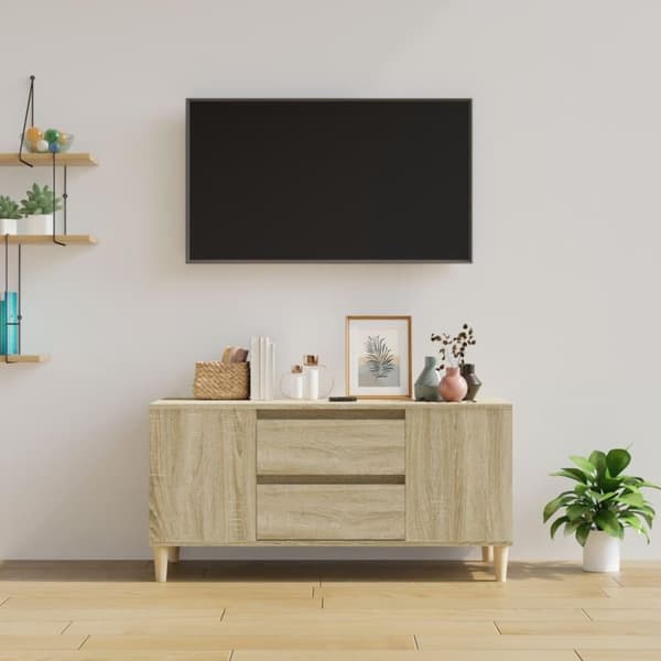 vidaXL tv-bord 102x44,5x50 cm konstrueret træ sonoma-eg