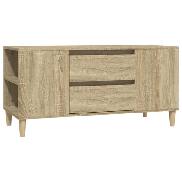 vidaXL tv-bord 102x44,5x50 cm konstrueret træ sonoma-eg