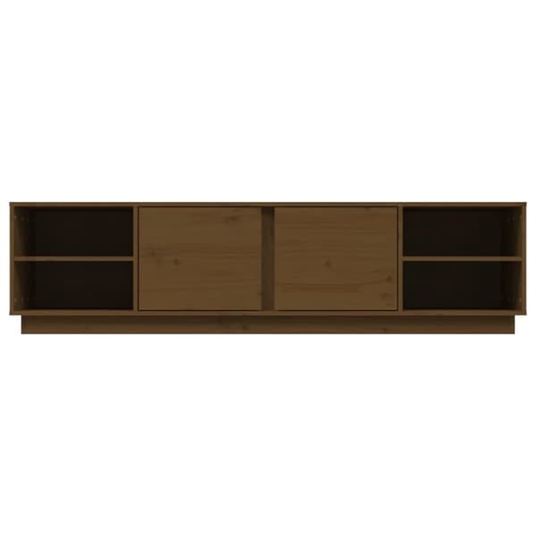 vidaXL tv-bord 156x40x40 cm massivt fyrretræ gyldenbrun