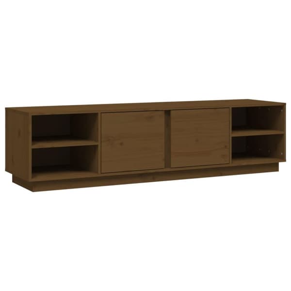 vidaXL tv-bord 156x40x40 cm massivt fyrretræ gyldenbrun