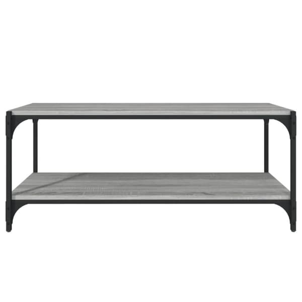 vidaXL tv-bord 100x33x41 cm konstrueret træ og stål grå sonoma-eg