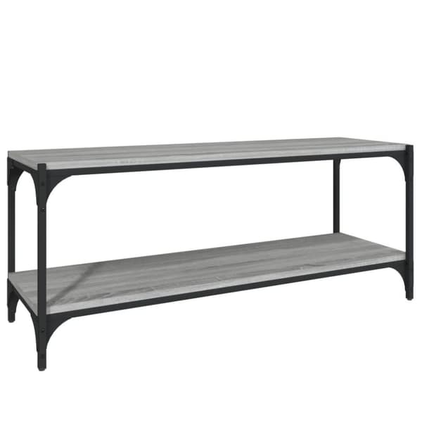 vidaXL tv-bord 100x33x41 cm konstrueret træ og stål grå sonoma-eg