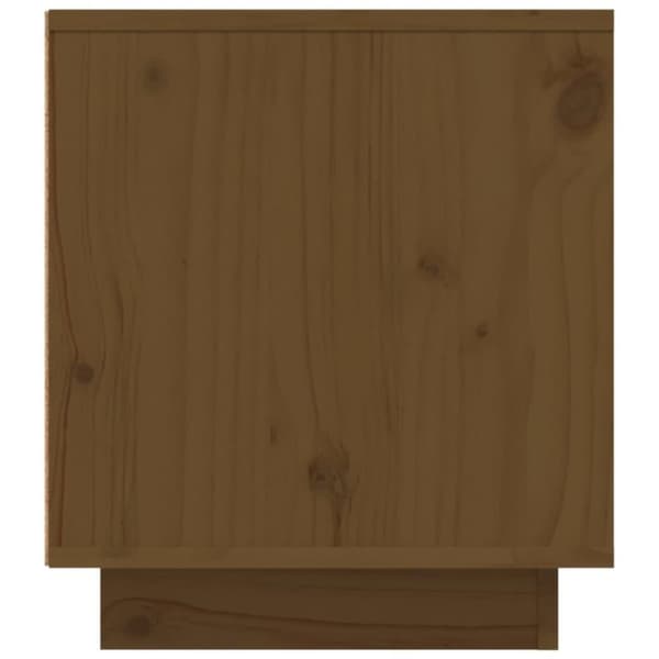 vidaXL tv-bord 110x35x40,5 cm massivt fyrretræ gyldenbrun