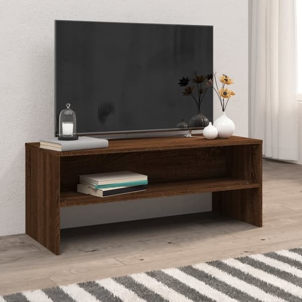 vidaXL tv-bord 100x40x40 cm konstrueret træ brun egetræsfarve