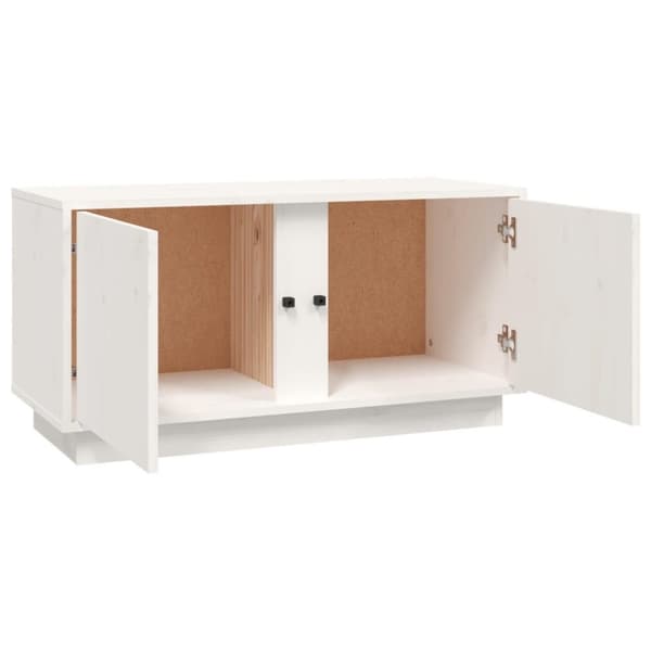 vidaXL tv-bord 80x35x40,5 cm massivt fyrretræ hvid