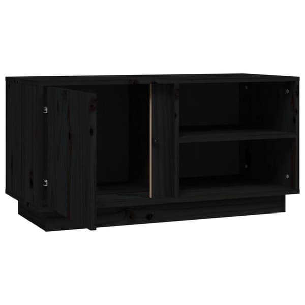 vidaXL tv-bord 80x35x40,5 cm massivt fyrretræ sort