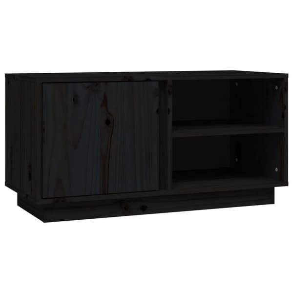 vidaXL tv-bord 80x35x40,5 cm massivt fyrretræ sort