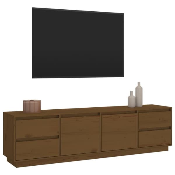 vidaXL TV-taso hunajanruskea 176x37x47,5 cm täysi mänty