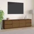 Pikkukuva 11 / 11: vidaXL TV-taso hunajanruskea 176x37x47,5 cm täysi mänty
