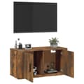 Pikkukuva 5 / 11: vidaXL Seinäkiinnitettävä TV-taso savutammi 80x34,5x40 cm