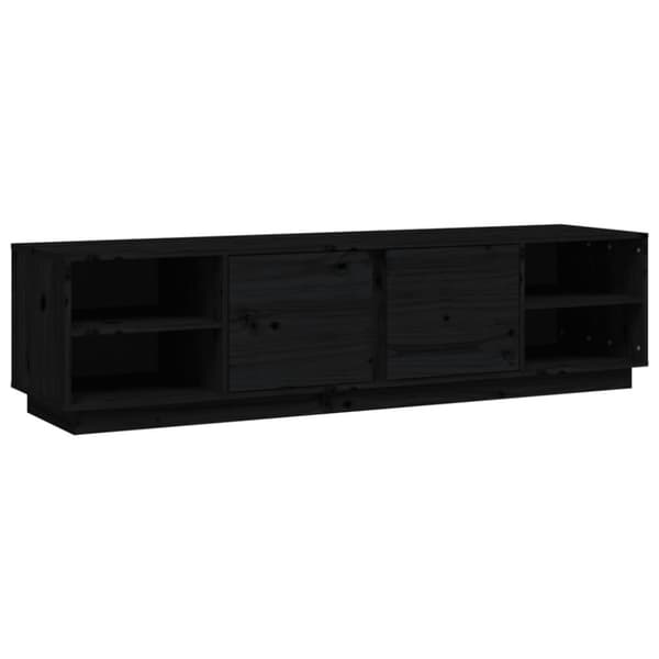 vidaXL tv-bord 156x40x40 cm massivt fyrretræ sort