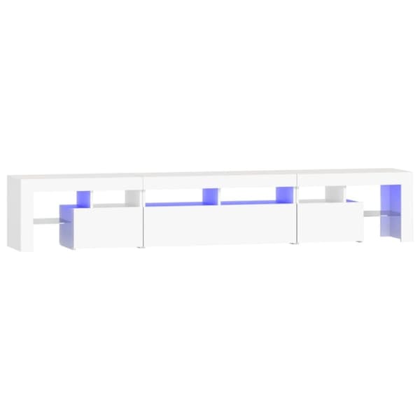 vidaXL tv-skab med LED-lys 230x36,5x40 cm hvid