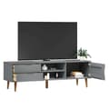 Miniatyrbillede 3 af 8: vidaXL tv-skab MOLDE 158x40x49 cm massivt fyrretræ grå