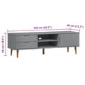 Miniatyrbillede 8 af 8: vidaXL tv-skab MOLDE 158x40x49 cm massivt fyrretræ grå