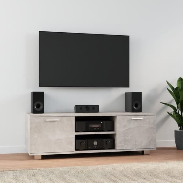 vidaXL tv-bord 120x40,5x35 cm konstrueret træ betongrå