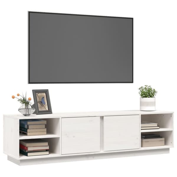 vidaXL tv-bord 156x40x40 cm massivt fyrretræ hvid