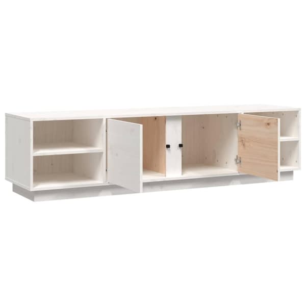 vidaXL tv-bord 156x40x40 cm massivt fyrretræ hvid