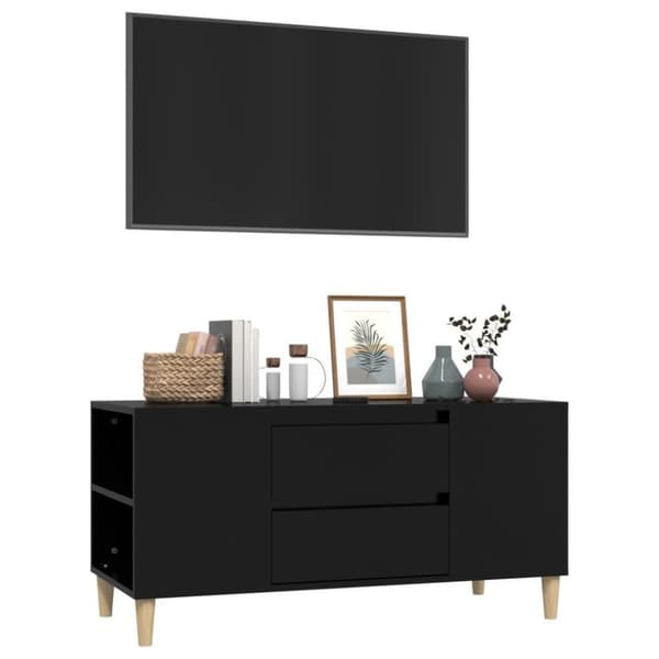 vidaXL tv-bord 102x44,5x50 cm konstrueret træ sort