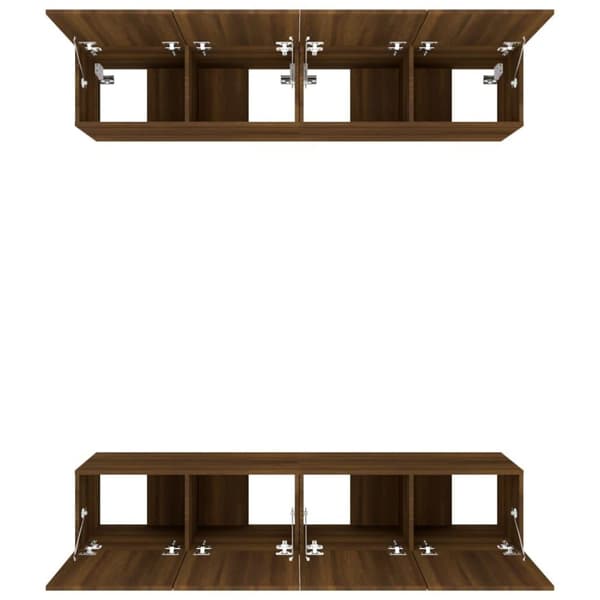 vidaXL tv-skabe 4 stk. 80x30x30 cm konstrueret træ brun egetræsfarve