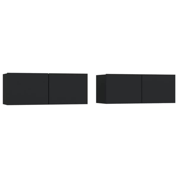 vidaXL tv-borde 2 stk. 80x30x30 cm konstrueret træ sort