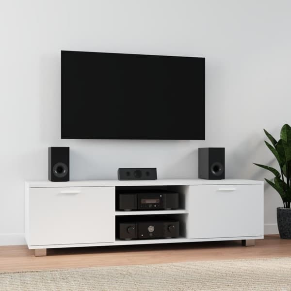 vidaXL tv-bord 140x40,5x35 cm konstrueret træ hvid
