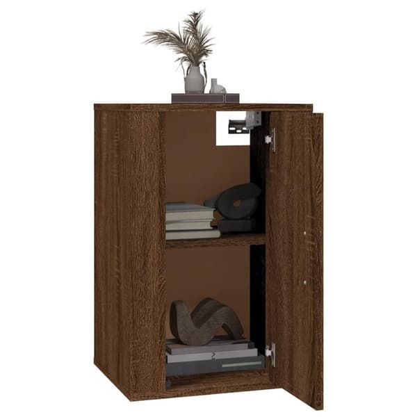 vidaXL Vegghengt TV-benk brun eik 40x34,5x60 cm