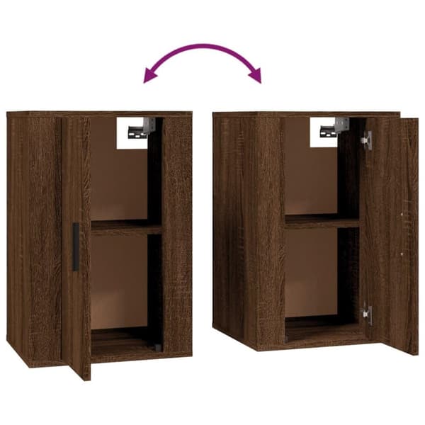 vidaXL Vegghengt TV-benk brun eik 40x34,5x60 cm