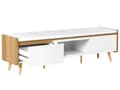 Miniatyrbilde 5 av 9: TV-benk Lyst tre Hvit Sponplater TV opptil 66ʺ 2 skuffer Skandinavisk stil Oppbevaring Stue