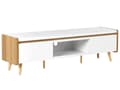 Miniatyrbilde 1 av 9: TV-benk Lyst tre Hvit Sponplater TV opptil 66ʺ 2 skuffer Skandinavisk stil Oppbevaring Stue