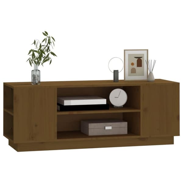 vidaXL Tv-bänk honungsbrun 110x35x40,5 cm massiv furu