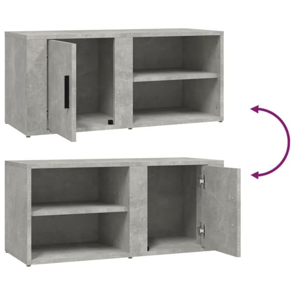 vidaXL TV-benker 2 stk betonggrå 80x31,5x36 cm konstruert tre