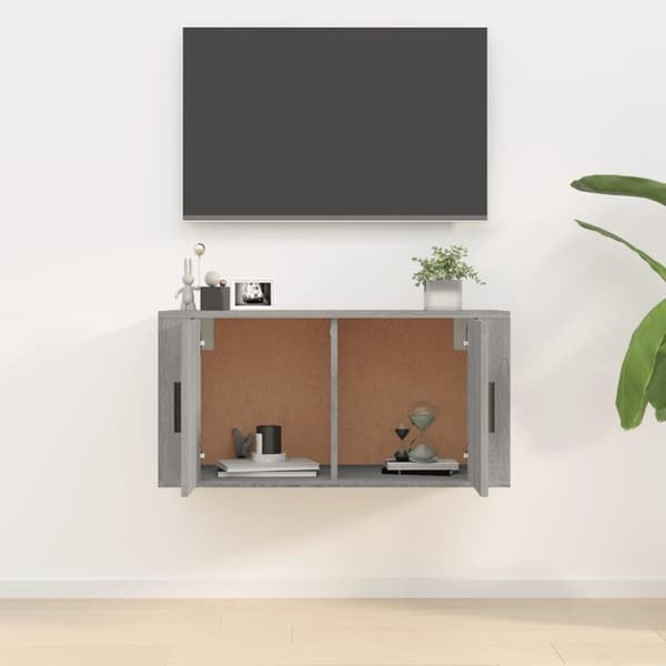 vidaXL Väggmonterad tv-bänk grå sonoma 80x34,5x40 cm