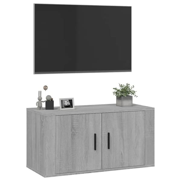 vidaXL Väggmonterad tv-bänk grå sonoma 80x34,5x40 cm