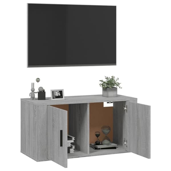 vidaXL Väggmonterad tv-bänk grå sonoma 80x34,5x40 cm