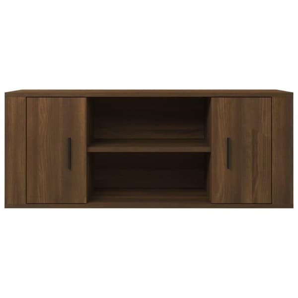 vidaXL Tv-bänk brun ek 100x35x40 cm konstruerat trä