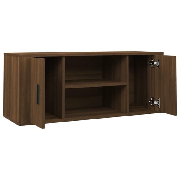 vidaXL Tv-bänk brun ek 100x35x40 cm konstruerat trä