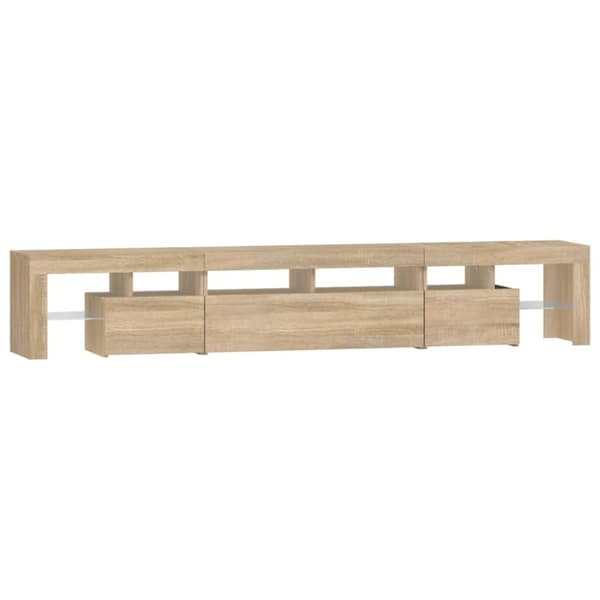vidaXL Tv-bänk med LED-belysning sonoma ek 230x36,5x40 cm