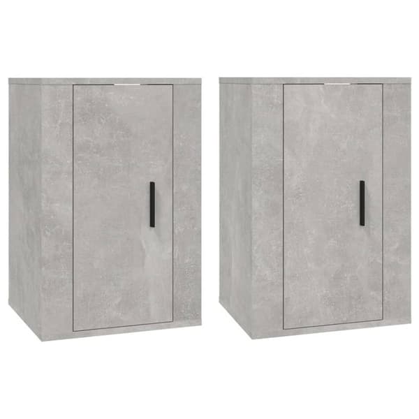 vidaXL Vegghengte TV-benker 2 stk betonggrå 40x34,5x60 cm