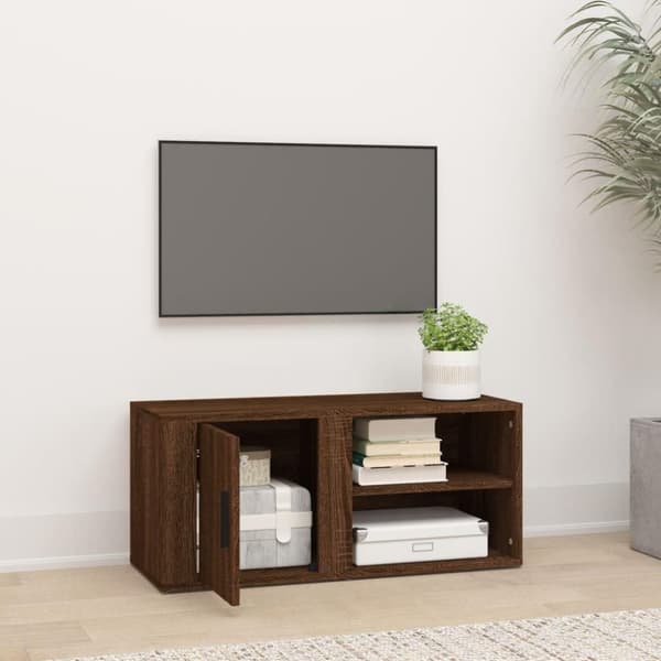 vidaXL Tv-bänk brun ek 80x31,5x36 cm konstruerat trä