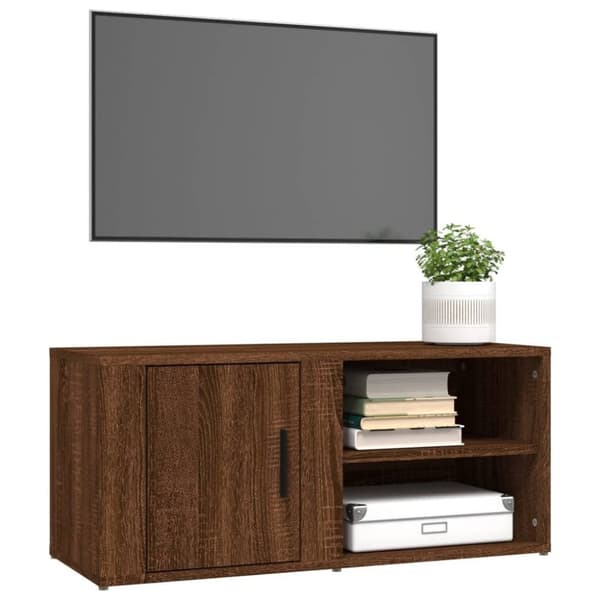 vidaXL Tv-bänk brun ek 80x31,5x36 cm konstruerat trä